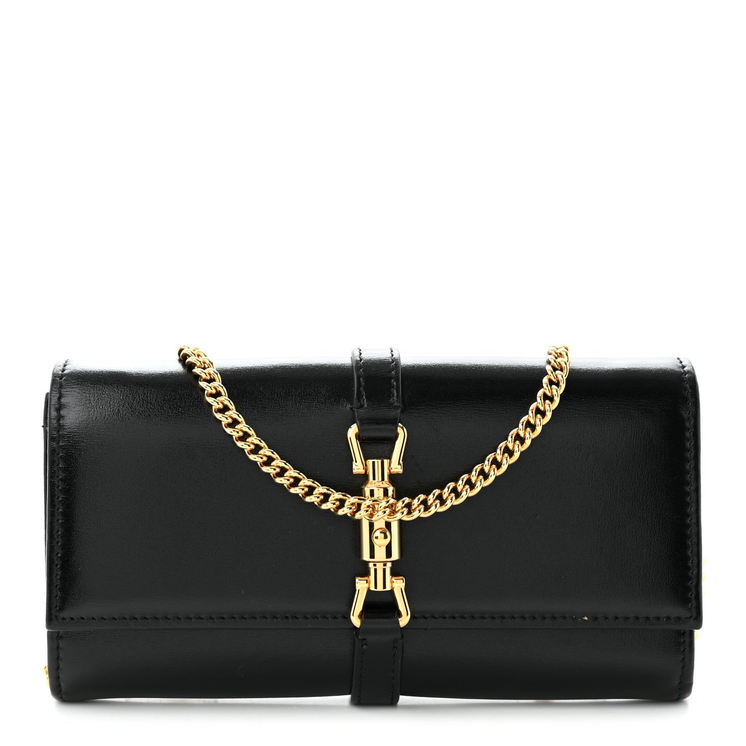 Calfskin Jackie 1961 Chain Wallet Black Black £¨ Direct shipment via from wholesalehk.shop