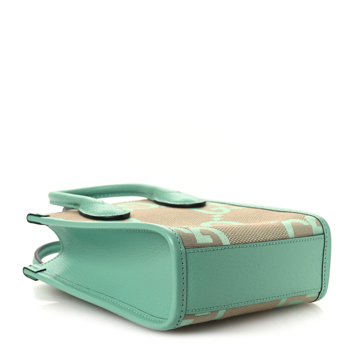 Monogram Jumbo GG Textured Dollar Calfskin Mini Tote Bag Pepperlight Mint wholesalehk.shop