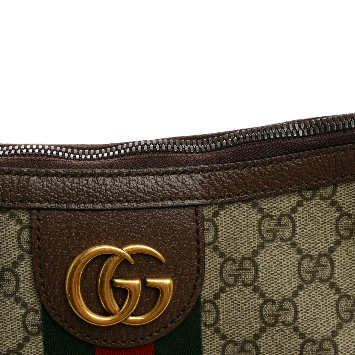 GG Supreme Monogram Web Small Ophidia Half Moon Hobo Brown wholesalehk.shop