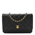Caviar Quilted CC Turnlock Wallet On Chain WOC Black wholesalehk.shop