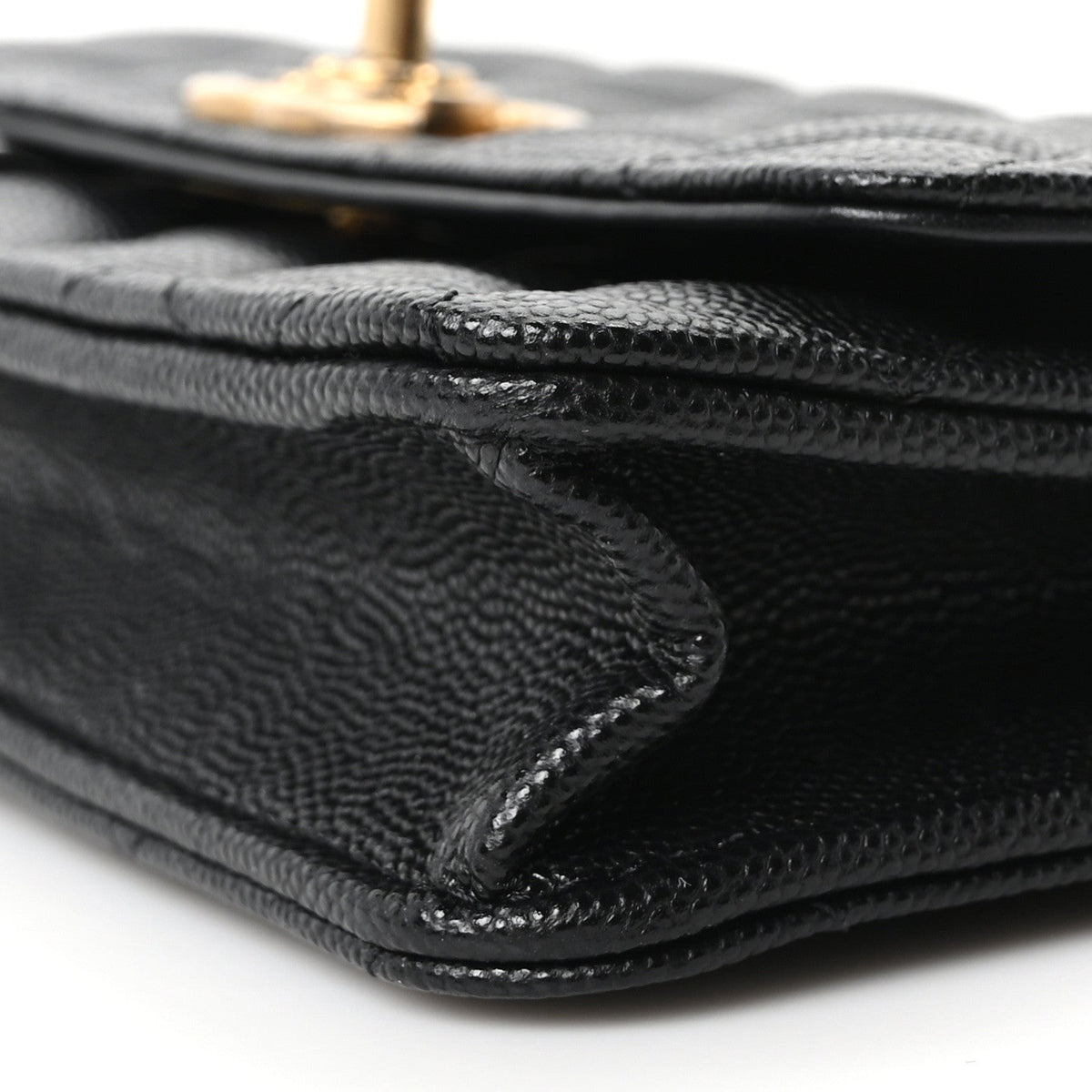 Caviar Quilted Camellia Wallet On Chain WOC Black wholesalehk.shop