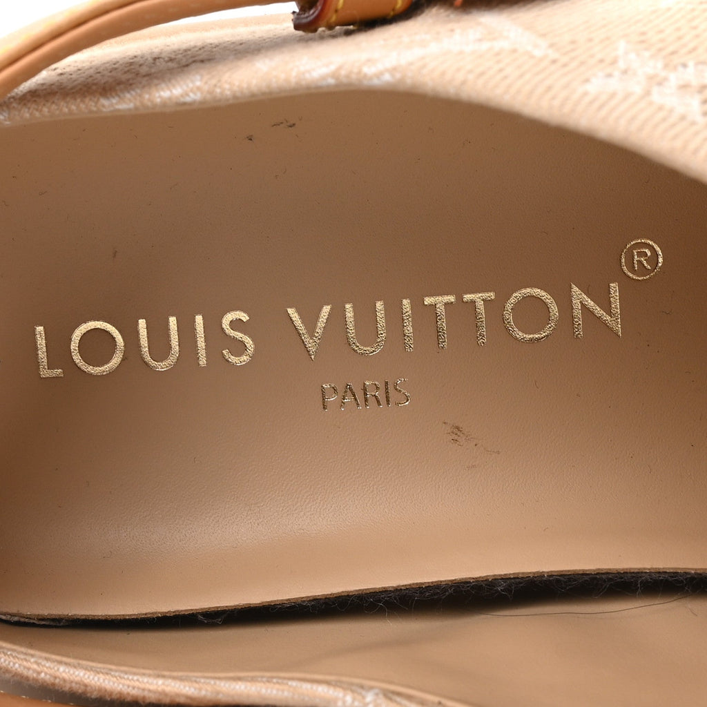 Monogram Denim Aspen Platform Clog Mules 41 Beige £¨ Direct shipment via from wholesalehk.shop