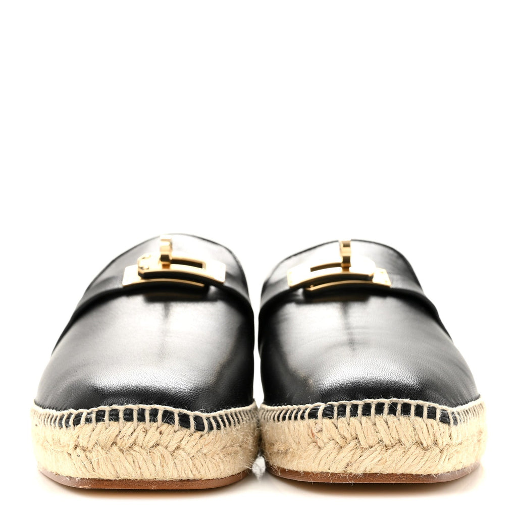 Goatskin Feria Espadrille 39 Black wholesalehk.shop