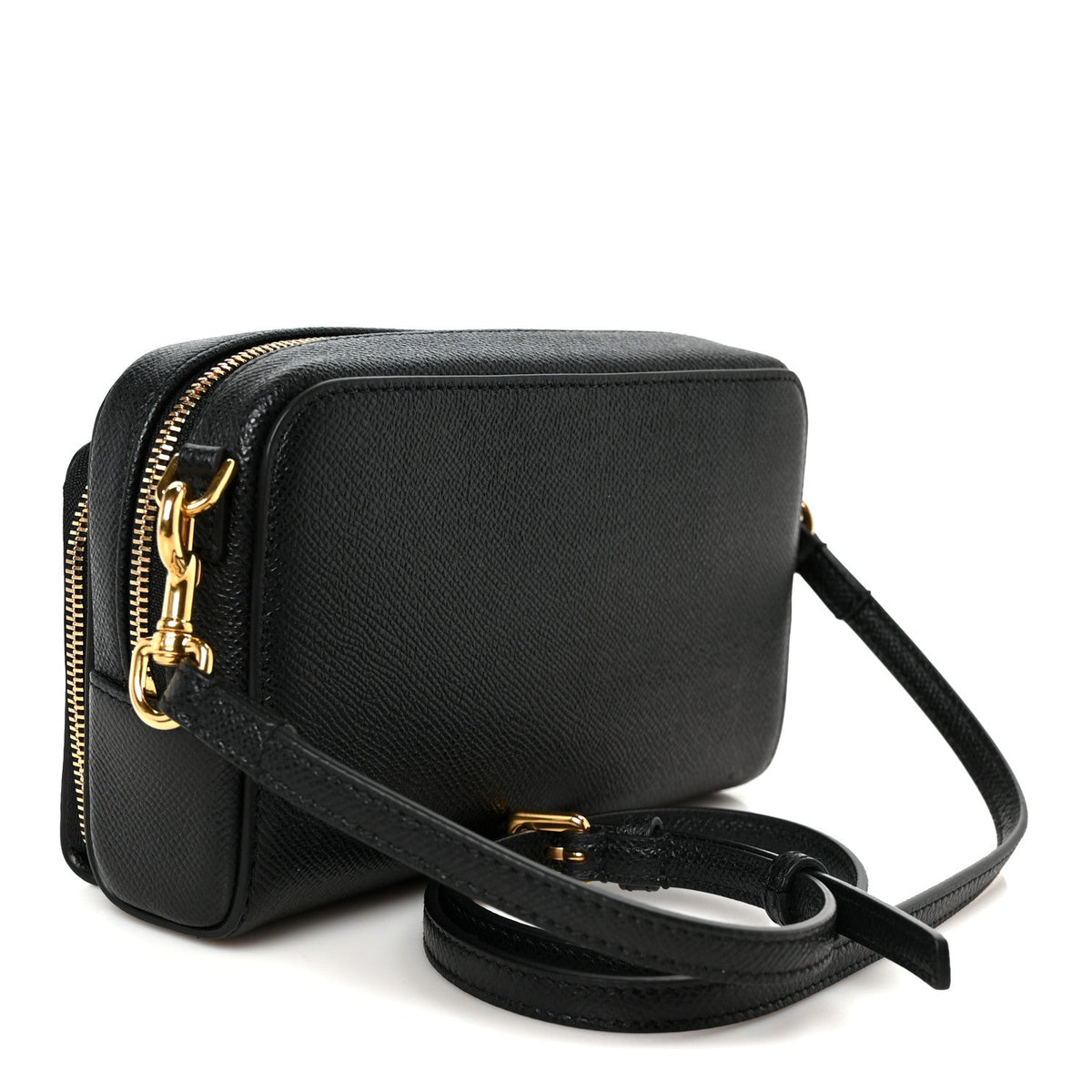 Grained Calfskin Caro Double Pouch Black wholesalehk.shop