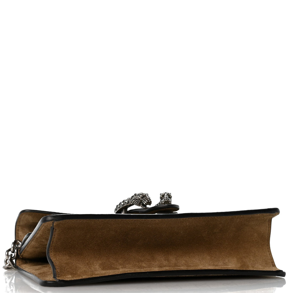 GG Supreme Monogram Suede Crystal Small Dionysus Shoulder Bag Beige Ebony Taupe wholesalehk.shop