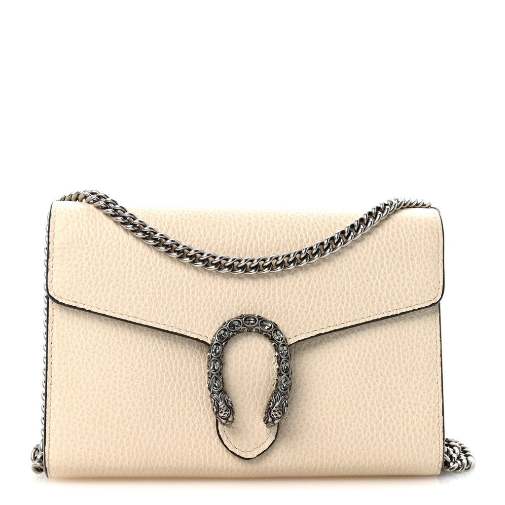 Dollar Calfskin Mini Dionysus Chain Wallet Mystic White wholesalehk.shop