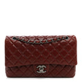 Lambskin Quilted Medium Double Flap Burgundy wholesalehk.shop