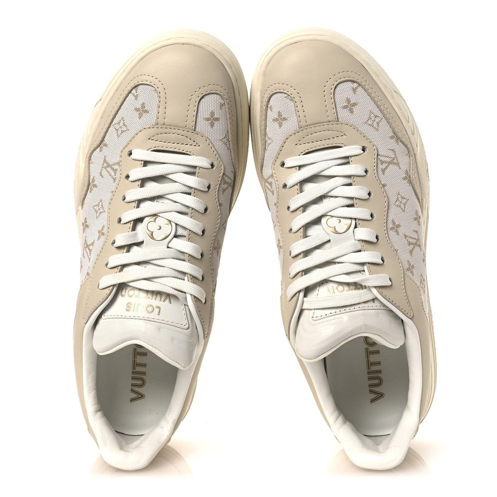 Canvas Calfskin Monogram LV Groovy Platform Sneakers 39 Beige £¨ Direct shipment via from wholesalehk.shop