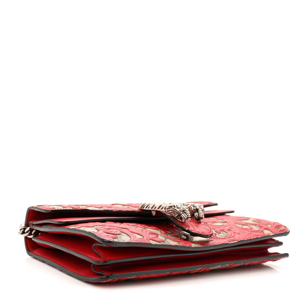 GG Supreme Monogram Arabesque Dionysus Shoulder Bag Hibiscus Red wholesalehk.shop