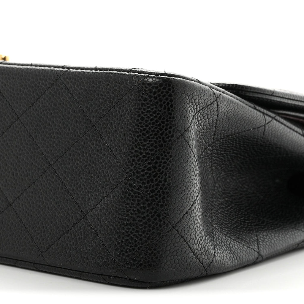 Caviar Quilted Jumbo Double Flap Black wholesalehk.shop