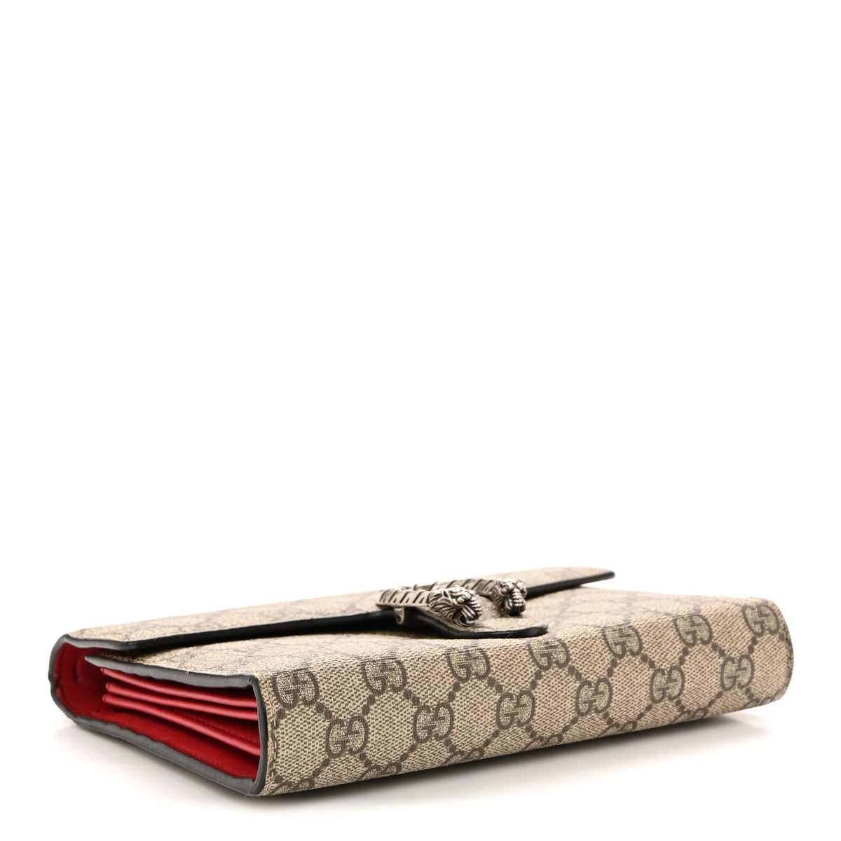 GG Supreme Monogram Mini Dionysus Chain Wallet Beige Vulcanic Red wholesalehk.shop