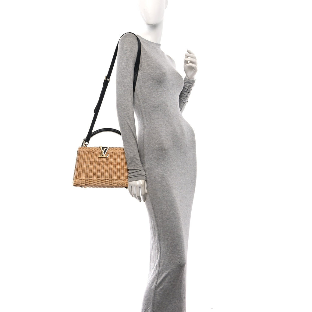 Rattan Calfskin Capucines BB Black £¨ Direct shipment via from wholesalehk.shop