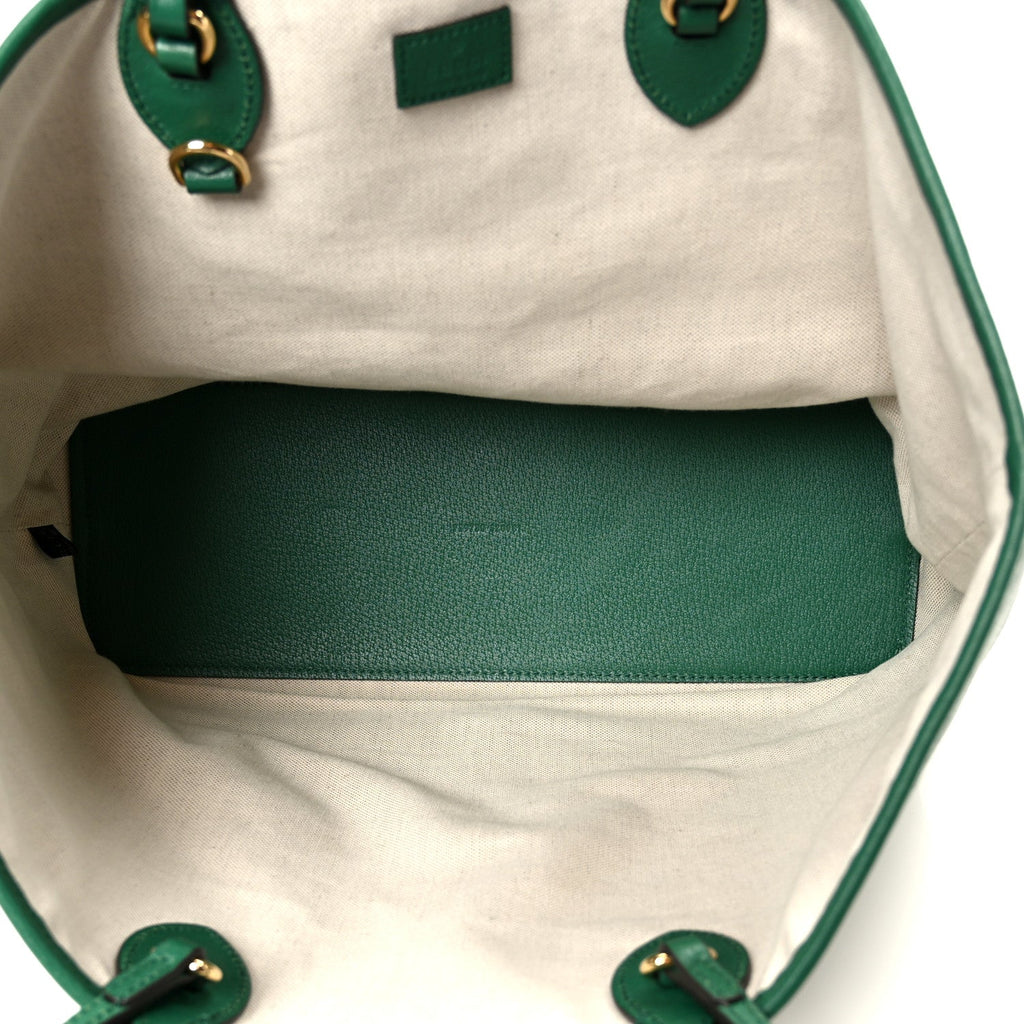 Textured Dollar Calfskin Medium Ophidia Shoulder Tote Bag Green wholesalehk.shop