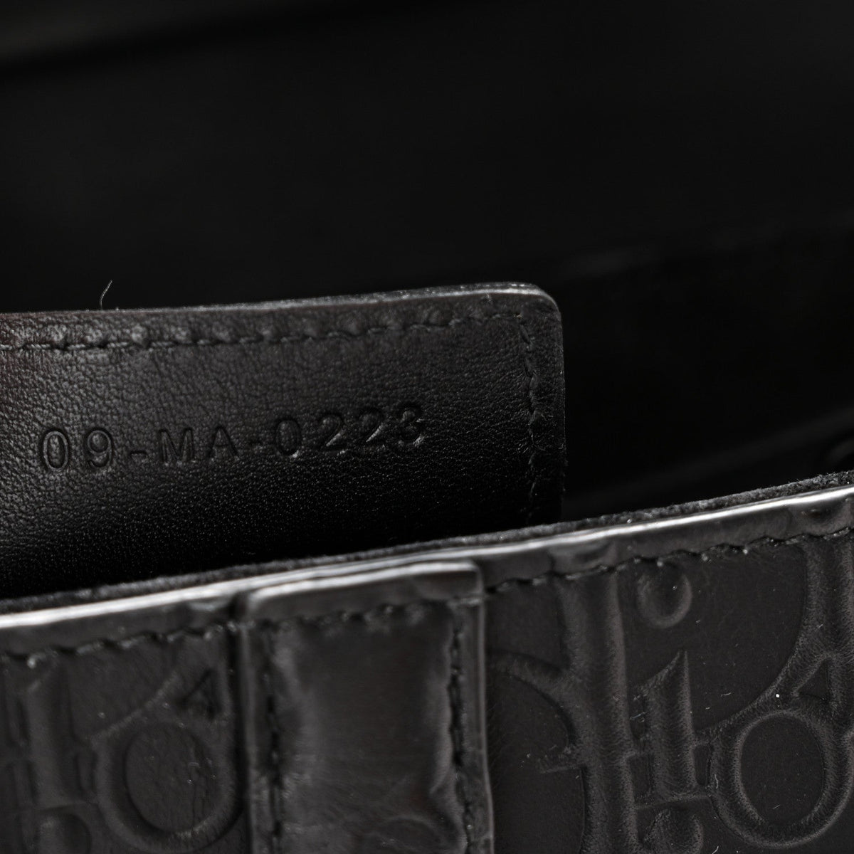 Calfskin Embossed Oblique Saddle Bag With Strap Black wholesalehk.shop