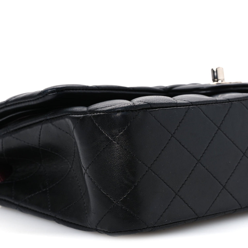 Lambskin Quilted Medium Double Flap Black Black wholesalehk.shop