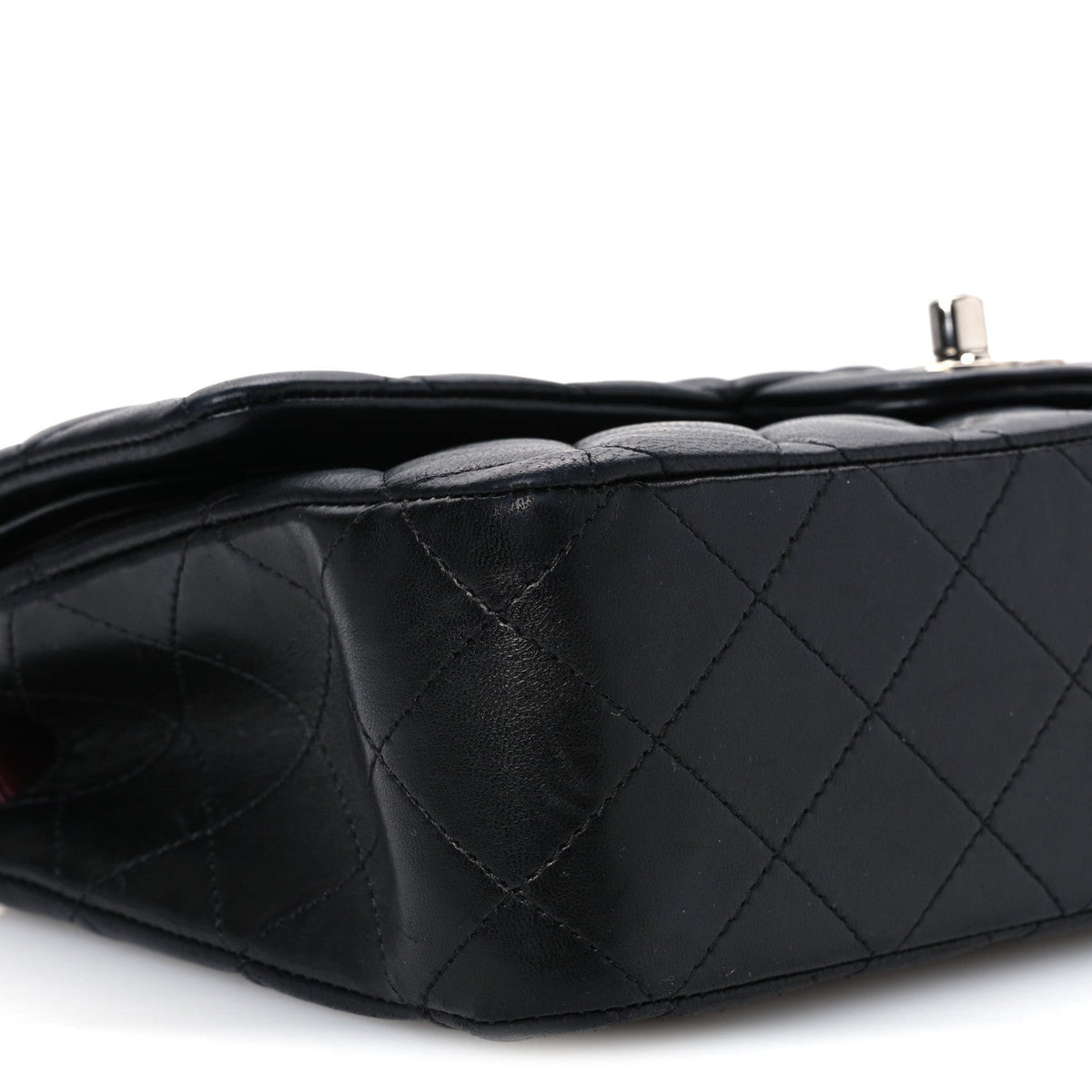 Lambskin Quilted Medium Double Flap Black Black wholesalehk.shop