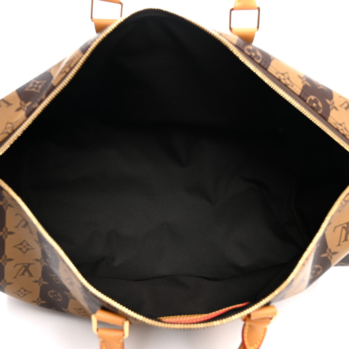 X NIGO Reverse Monogram Stripe Keepall Bandouliere 50 Brown wholesalehk.shop