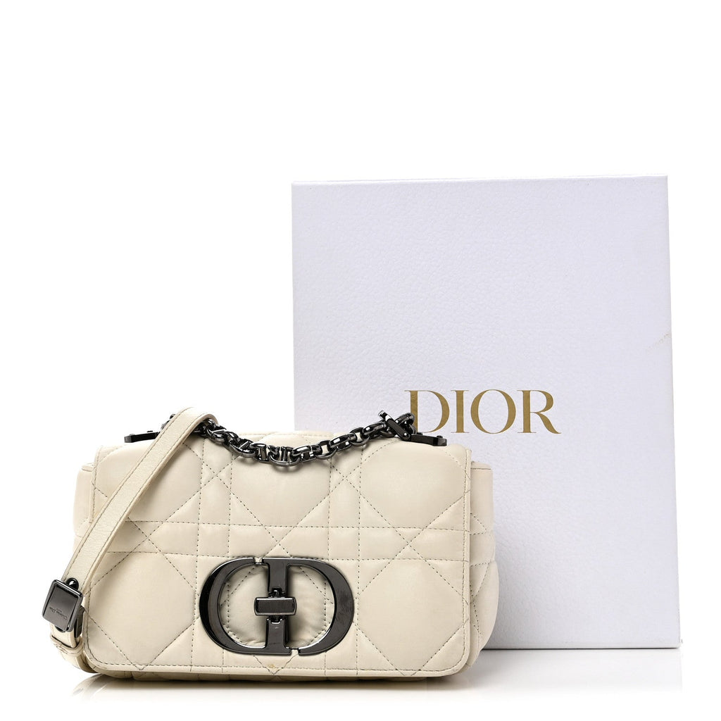 Lambskin Macrocannage Small Dior Caro Bag Ivory wholesalehk.shop