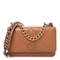 Lambskin Quilted Chanel 19 Wallet On Chain WOC Brown wholesalehk.shop