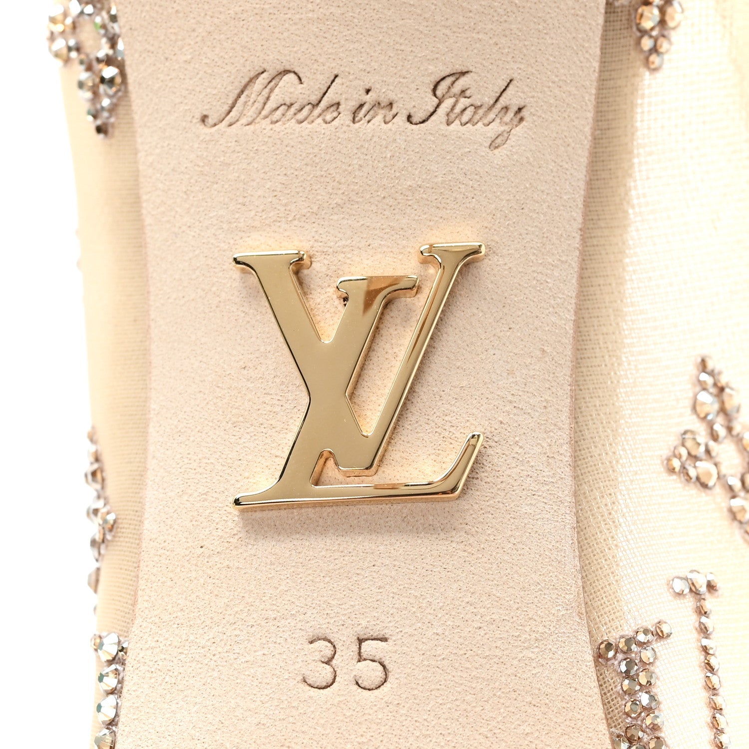 Monogram Mesh Strass Gala Pumps 35 Nude £¨ Direct shipment via from wholesalehk.shop