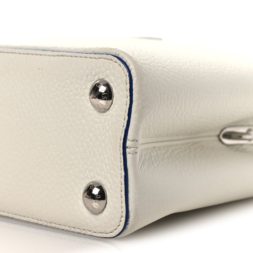 Taurillon Capucines BB White Blue £¨ Direct shipment via from wholesalehk.shop