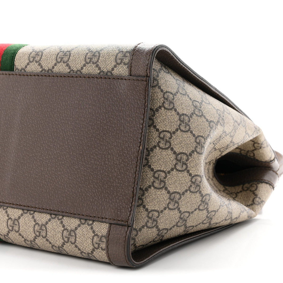 GG Supreme Monogram Web Medium Ophidia Tote Bag Brown wholesalehk.shop