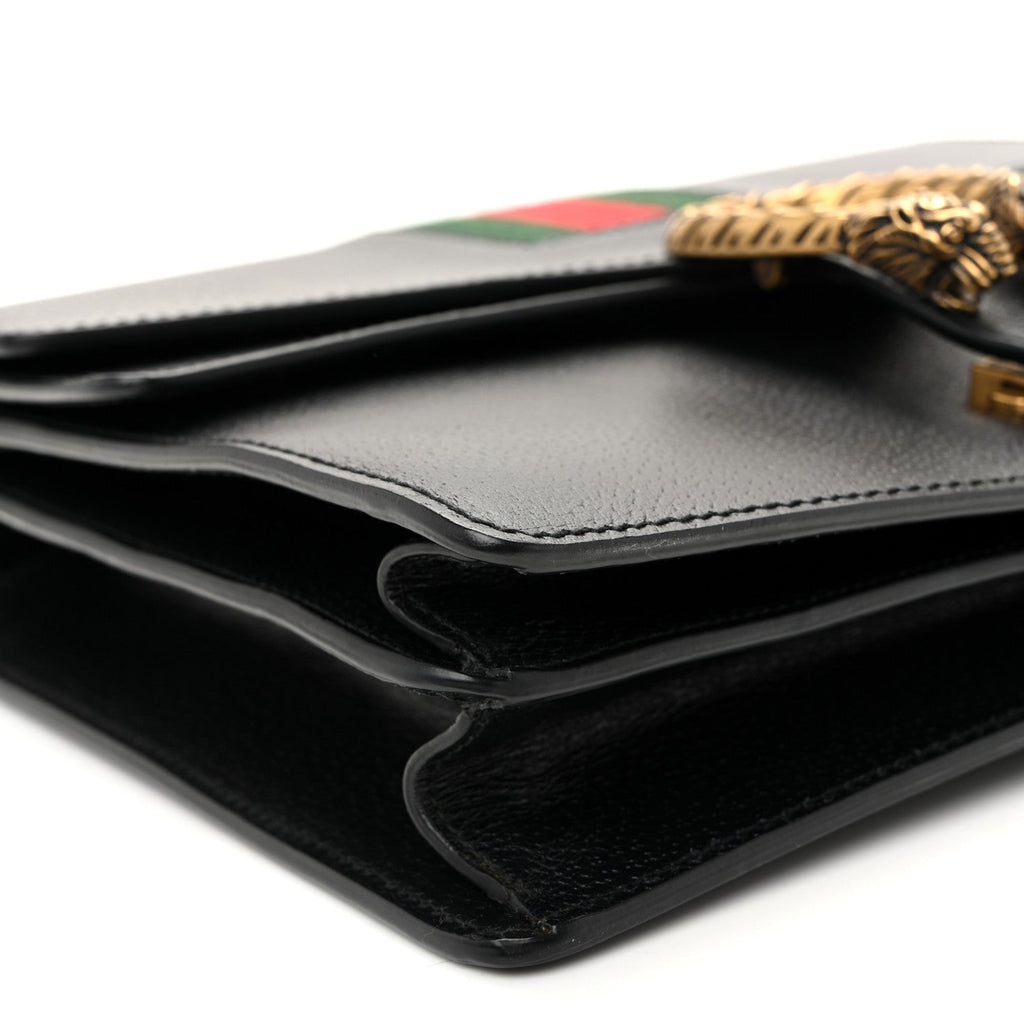 Calfskin Web Medium Dionysus Shoulder Bag Black wholesalehk.shop