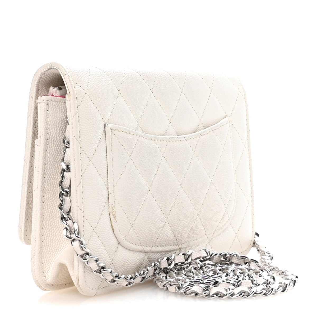 Caviar Quilted Chanel 19 Wallet on Chain WOC White Pink wholesalehk.shop