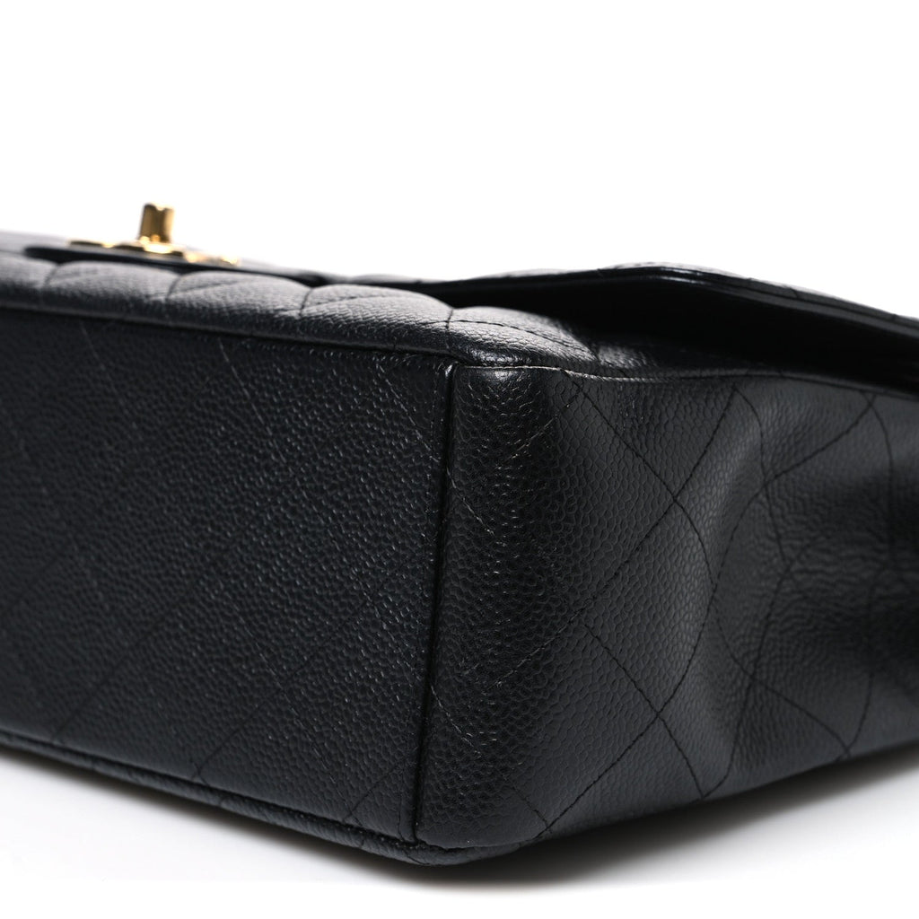 Caviar Quilted Maxi Double Flap Black wholesalehk.shop