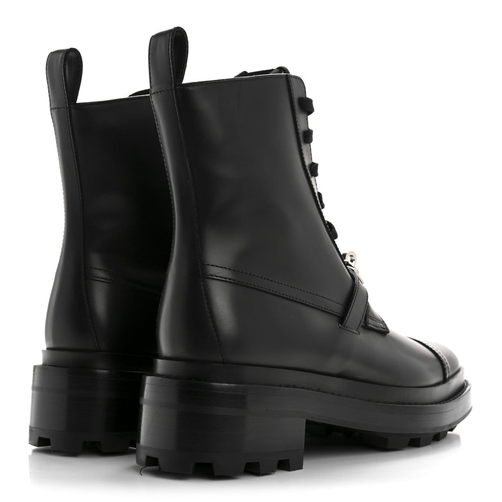 Glossed Calfskin Funk Ankle Boots 36 Black wholesalehk.shop