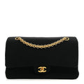 Jersey Quilted Medium Double Flap Black wholesalehk.shop