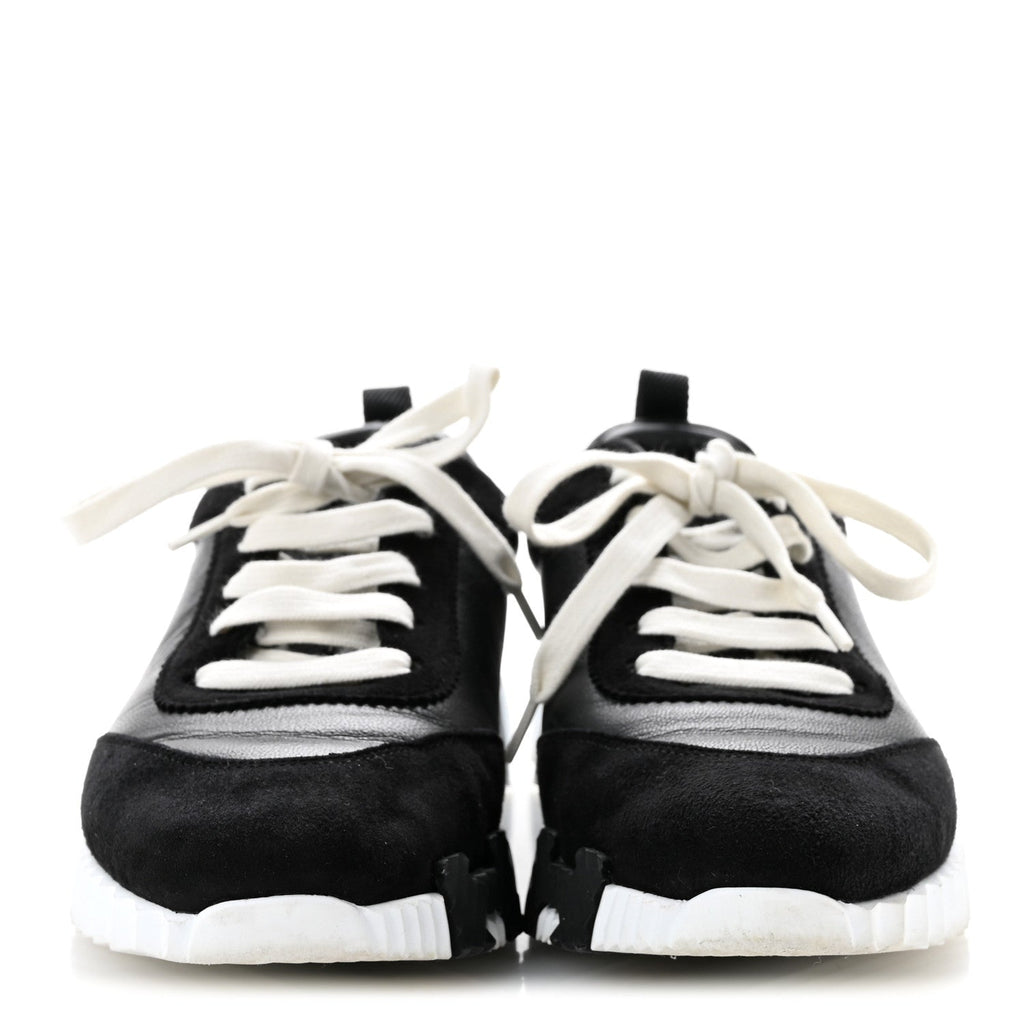 Goatskin Suede Goatskin Bouncing Sneakers 37.5 Black wholesalehk.shop