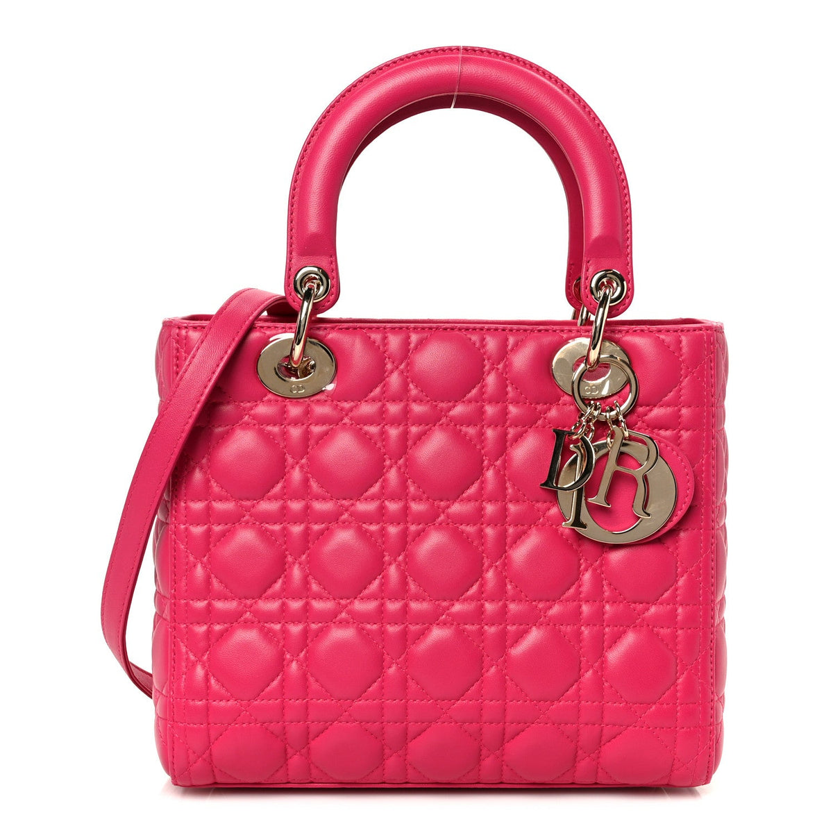 Lambskin Cannage Medium Lady Dior Pink wholesalehk.shop