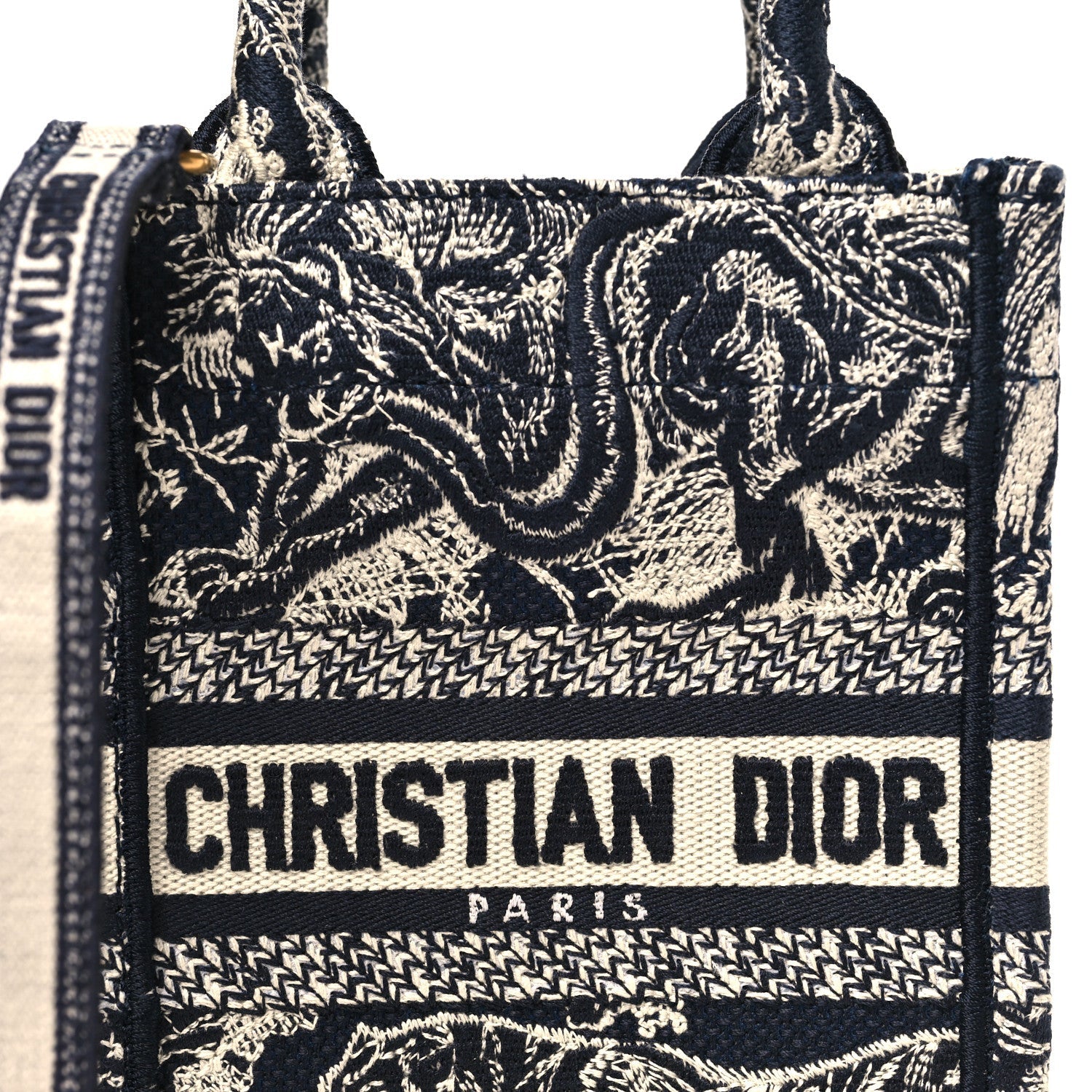 Canvas Toile de Jouy Reverse Embroidered Mini Book Tote Phone Bag Blue £¨ Direct shipment via from wholesalehk.shop