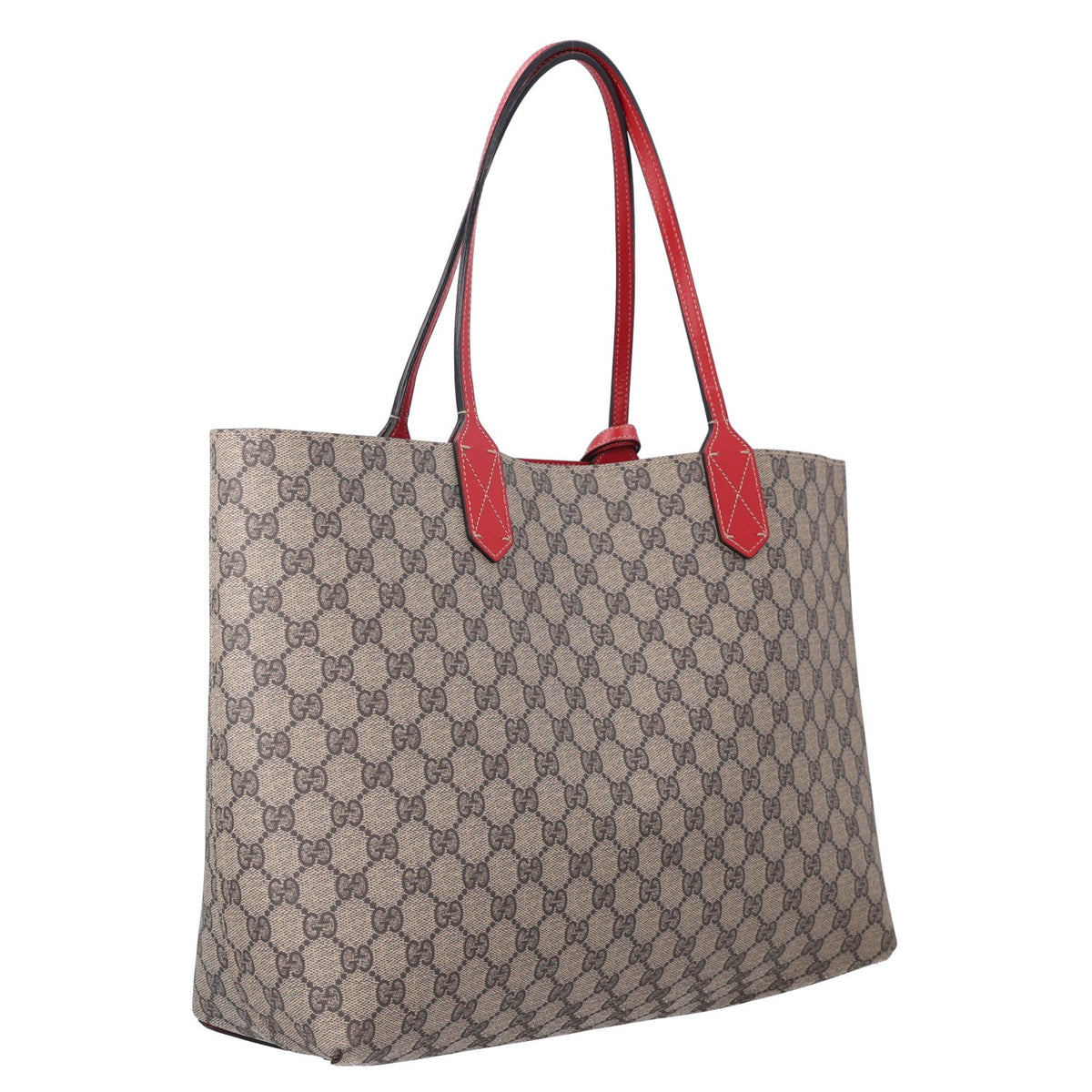 GG Supreme Monogram Medium Reversible Tote Beige Red wholesalehk.shop