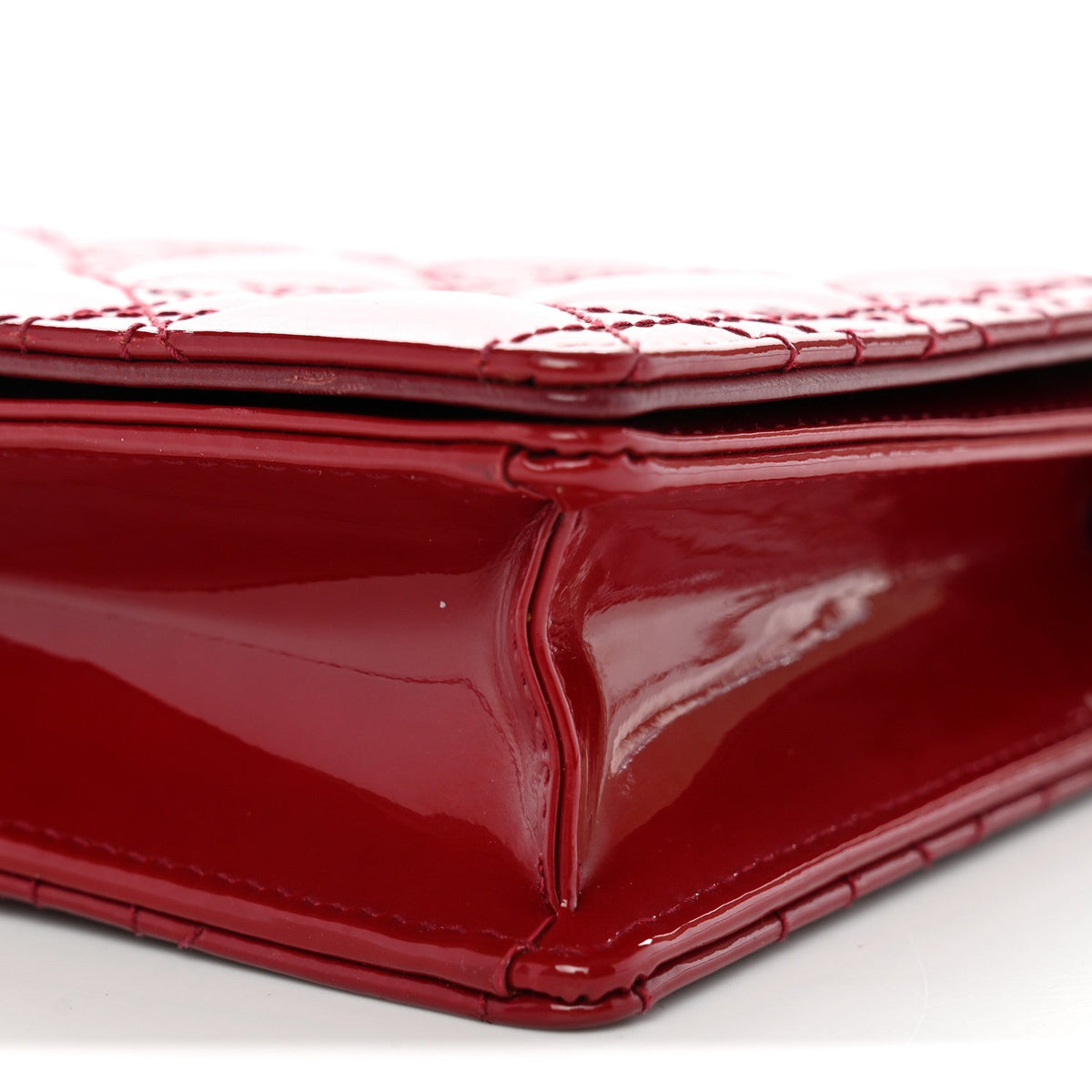 Patent Cannage Lady Dior Clutch Red Red wholesalehk.shop