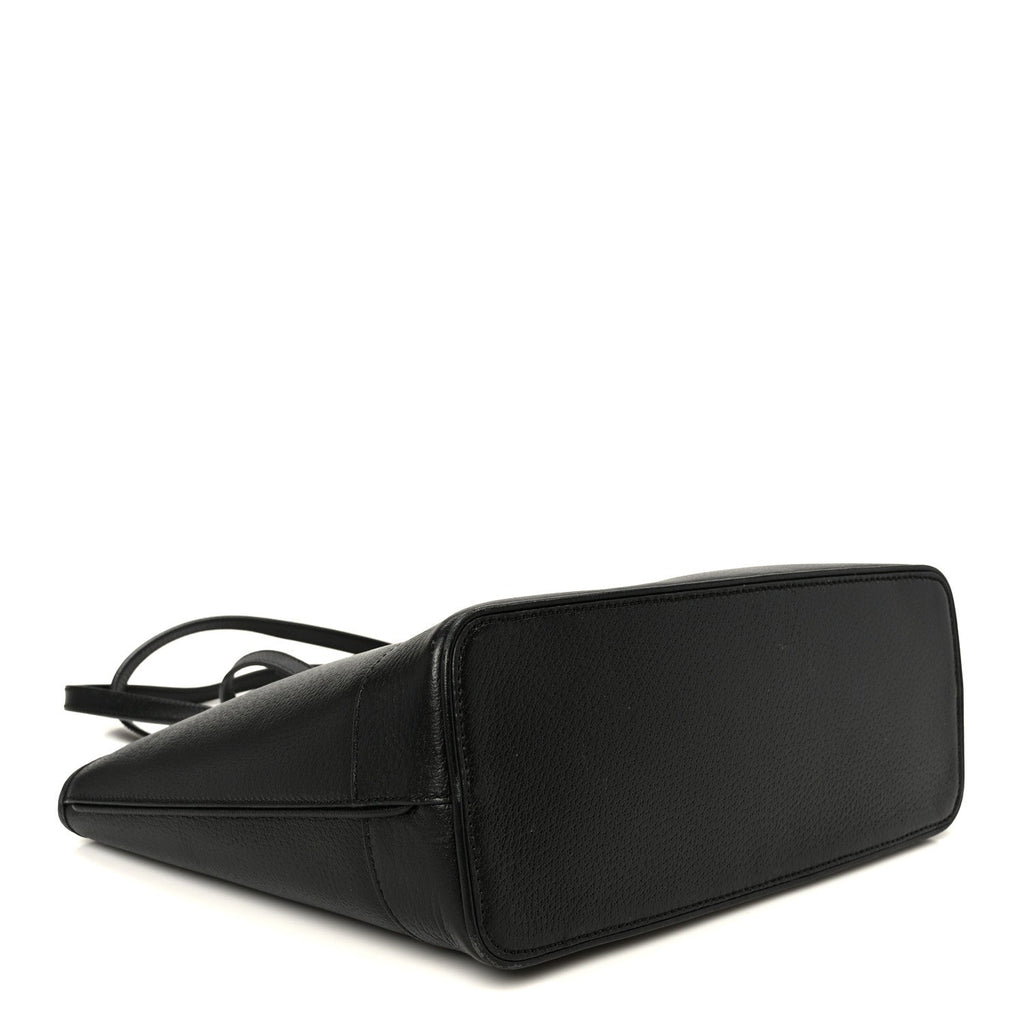 Textured Dollar Calfskin Small Ophidia Shoulder Tote Bag Black wholesalehk.shop