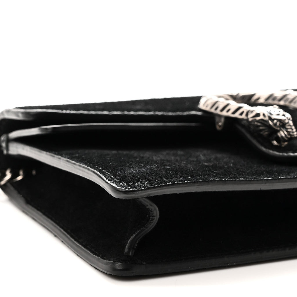 Suede Super Mini Dionysus Shoulder Bag Black wholesalehk.shop