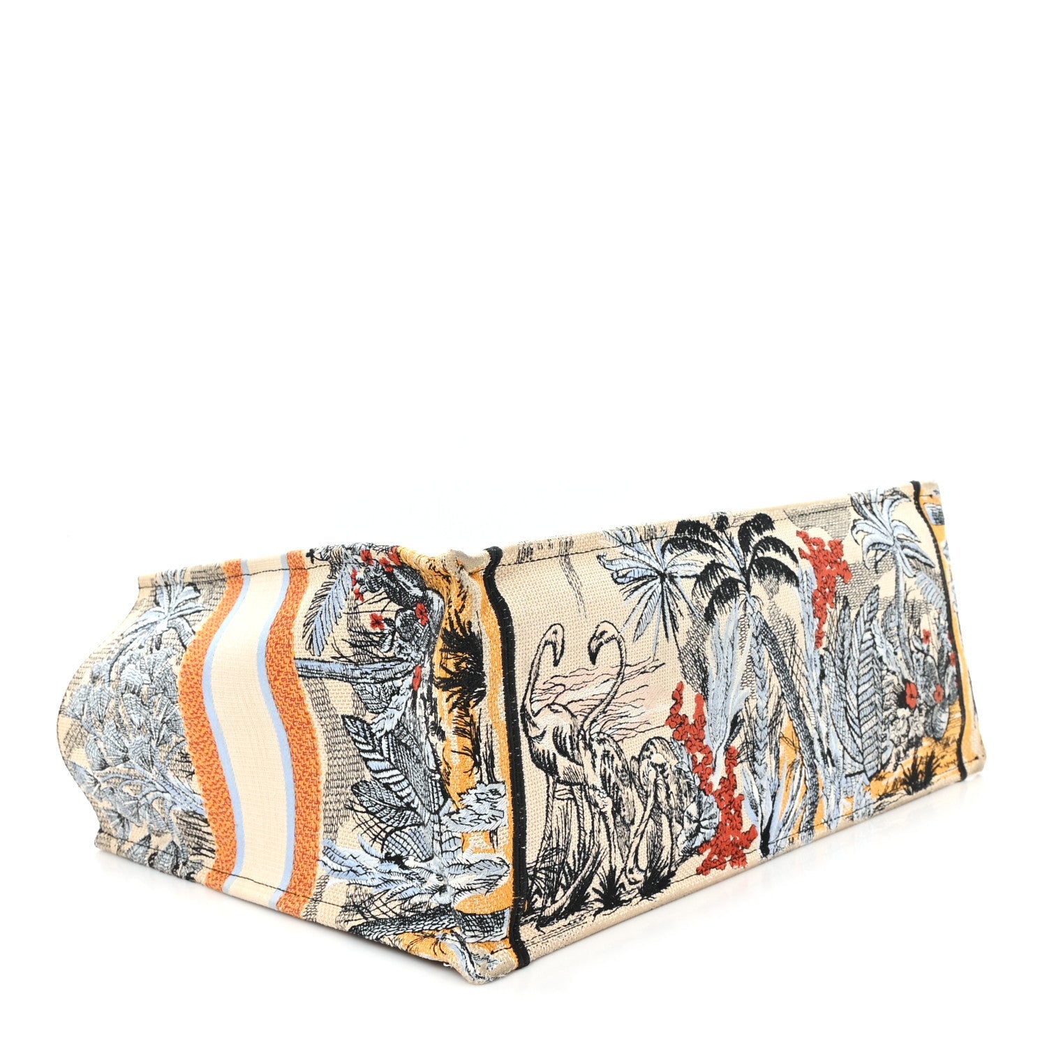 Canvas Embroidered Toile De Jouy Tropicalia Large Book Tote Denim Blue £¨ Direct shipment via from wholesalehk.shop