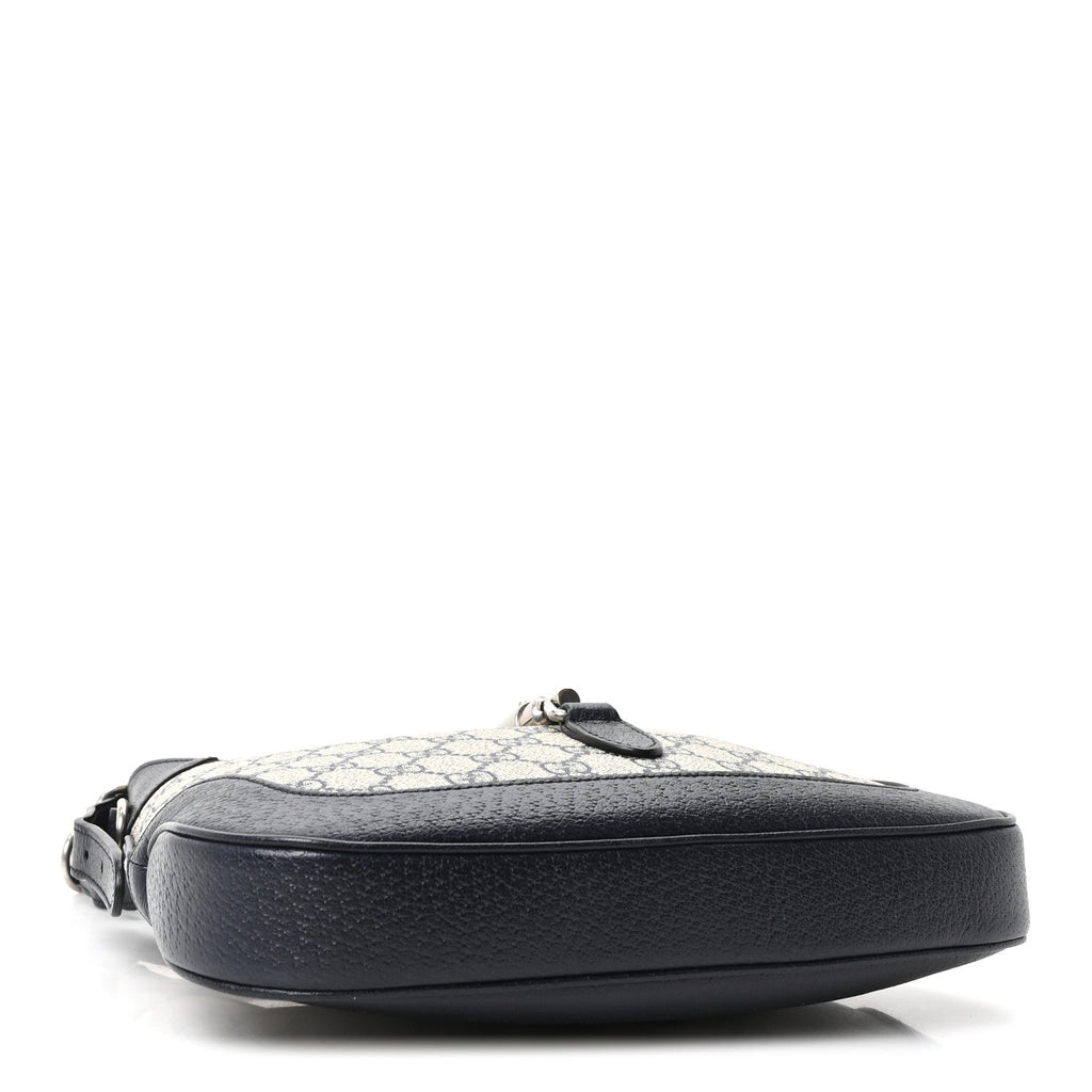 GG Supreme Monogram Textured Dollar Calfskin Web Small Jackie 1961 Hobo Beige Blue £¨ Direct shipment via from wholesalehk.shop