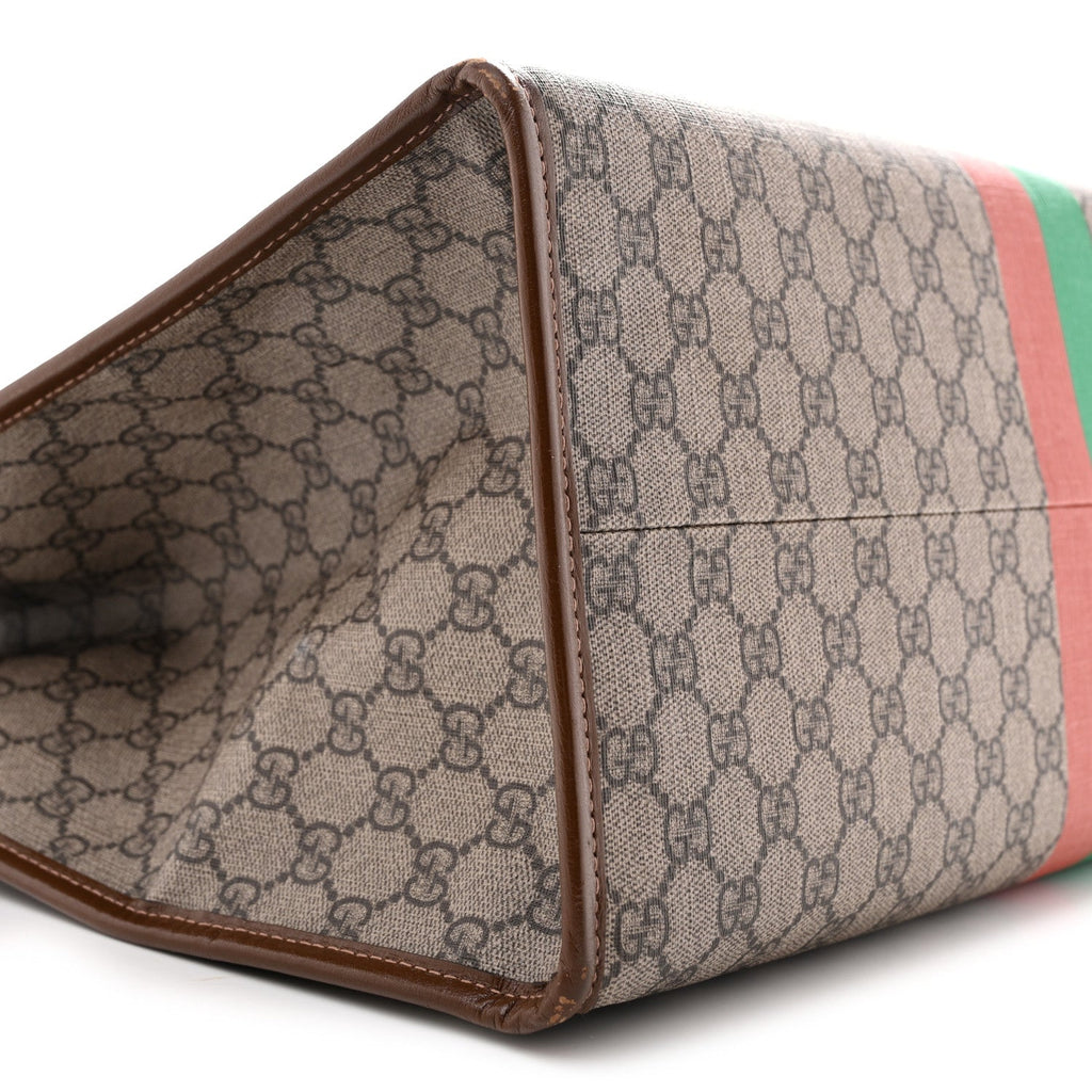 GG Supreme Monogram Fake/Not Large Retro Interlocking G Tote Bag Beige Brown Sugar wholesalehk.shop