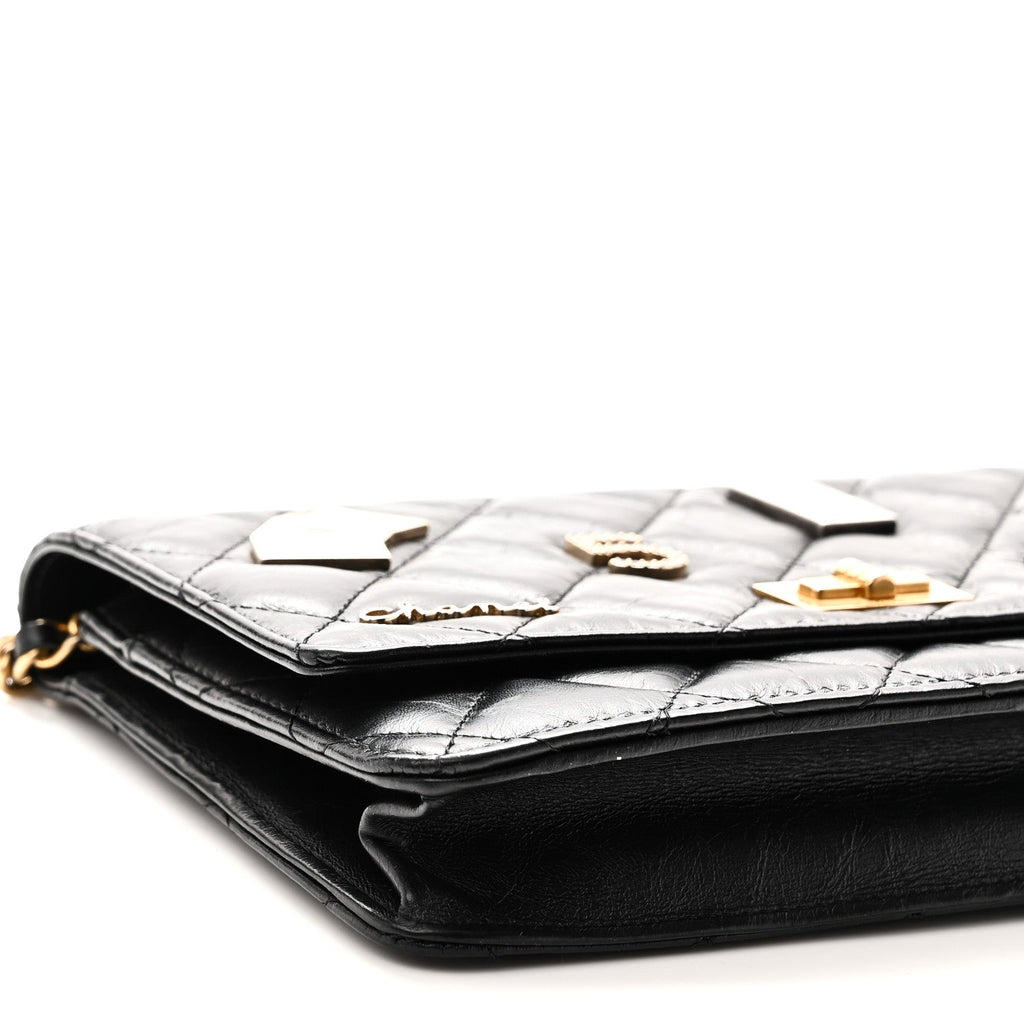 Aged Calfskin Lucky Charms Casino 2.55 Reissue Wallet on Chain WOC Black wholesalehk.shop
