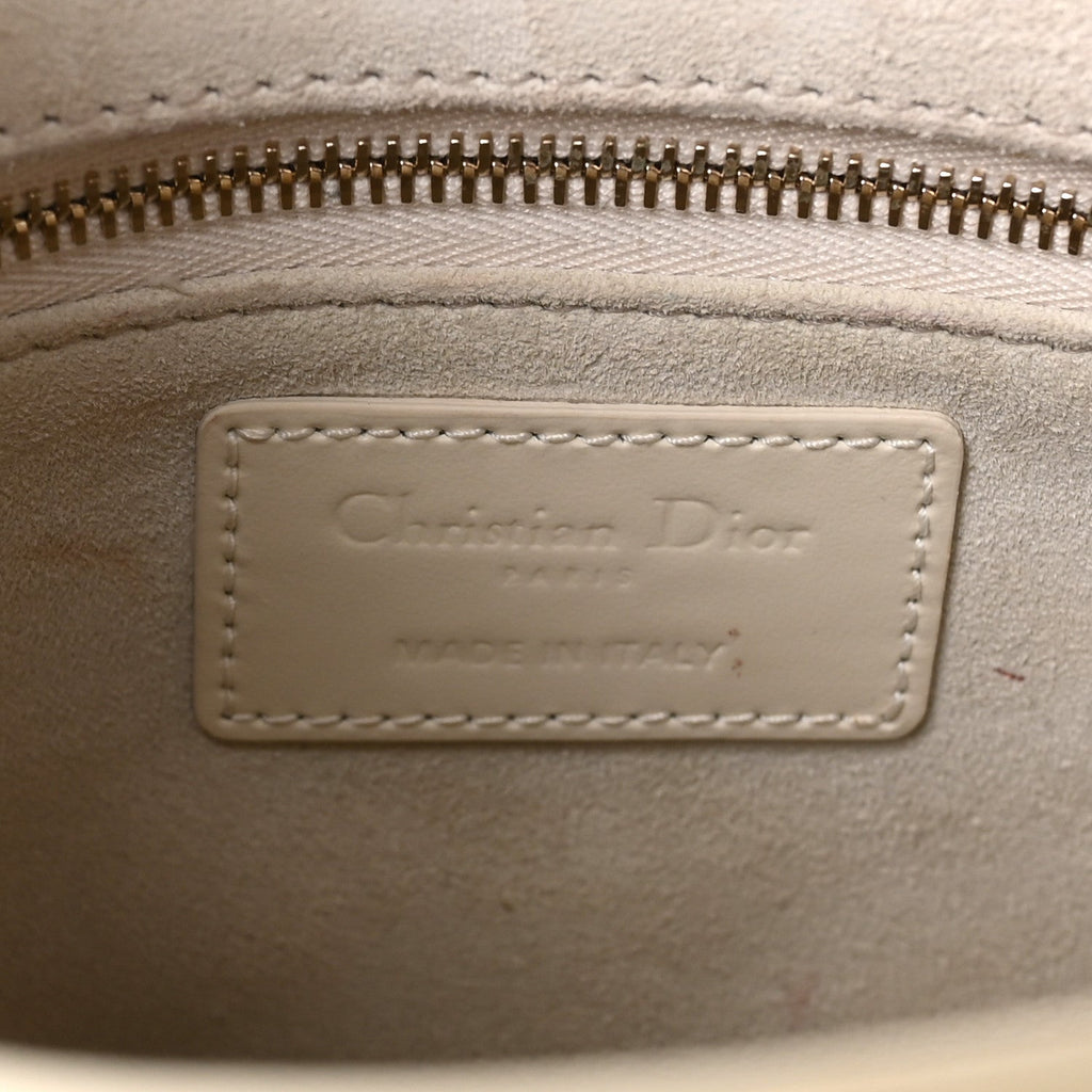 Calfskin Cannage Diamond Small My ABCDior Lady Dior White wholesalehk.shop