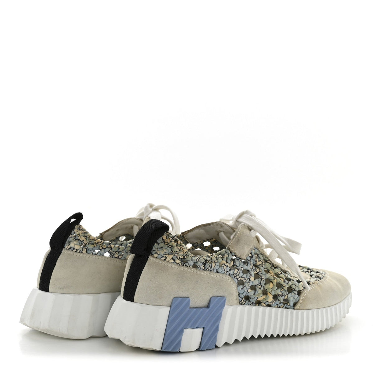 Braided Silk Suede Sneakers 35 Bleu Clair White wholesalehk.shop