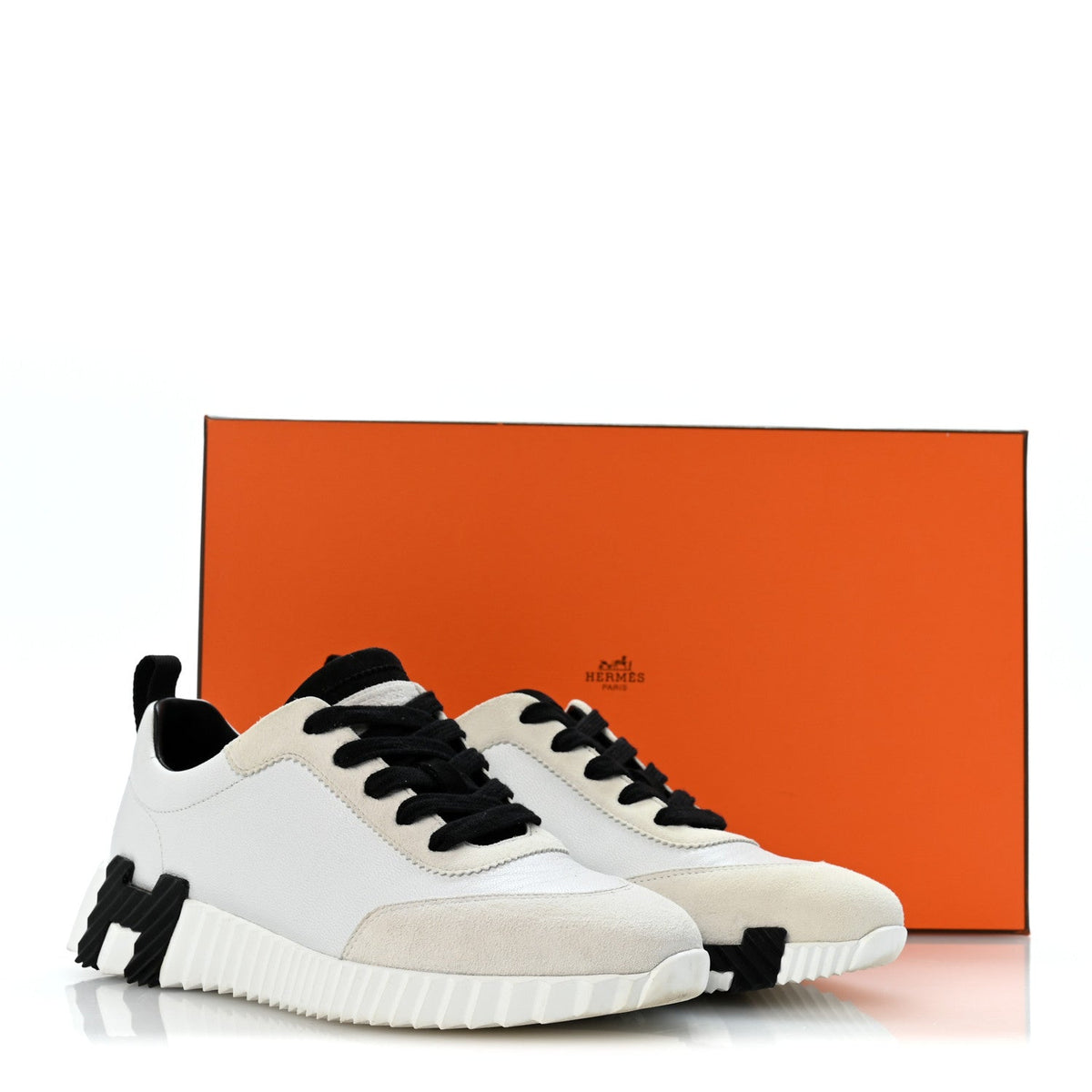Calfskin Suede Goatskin Bouncing Sneakers 36.5 White Black wholesalehk.shop