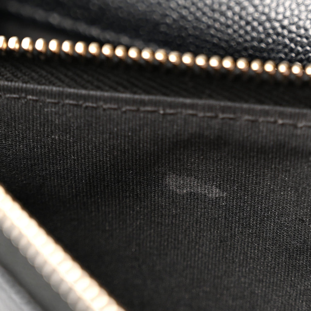 Caviar Quilted Golden Class Wallet On Chain WOC Black wholesalehk.shop