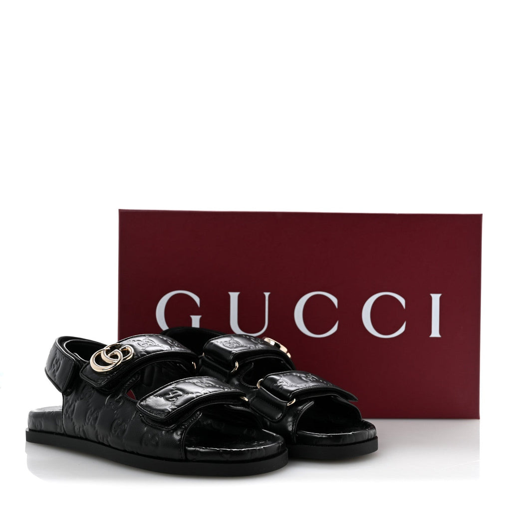 Guccissima GG Embossed Womens Sandals 36.5 Black £¨ Direct shipment via from wholesalehk.shop