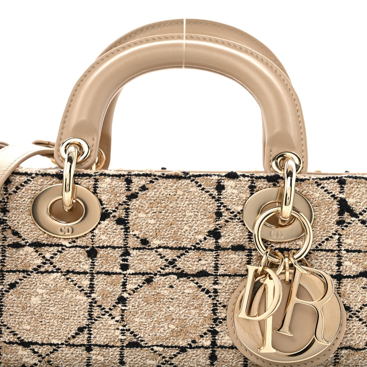 Tweed Cannage Medium Lady D-Joy Natural Black wholesalehk.shop