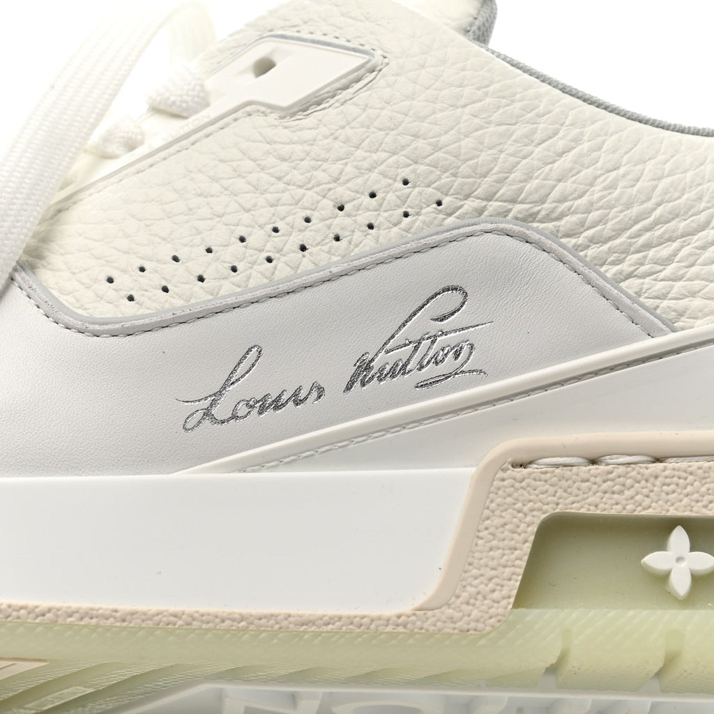 Calfskin Mens LV Trainer Sneakers 9 White £¨ Direct shipment via from wholesalehk.shop