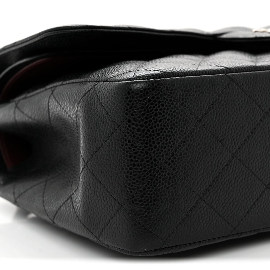 Caviar Quilted Jumbo Double Flap Black wholesalehk.shop